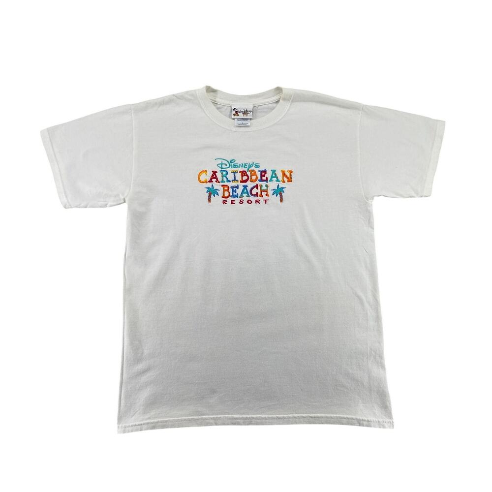 Vintage Disney Caribbean Beach Resort Tee White Graphic Shirt Size M
